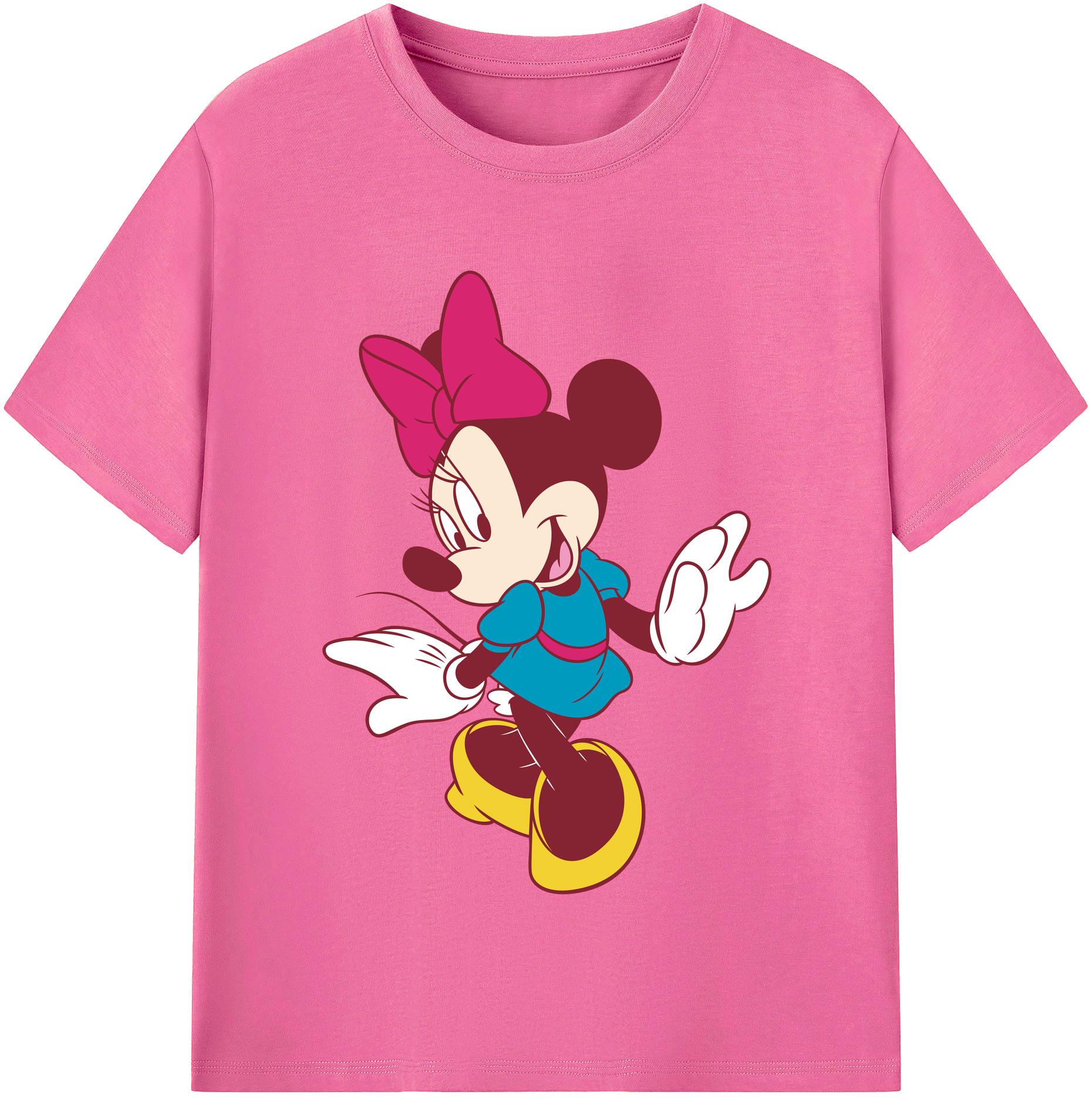 （画像用） ミッキーマウス Mickey Mouse レディースカジュアルプリントTシャツ（綿100％）